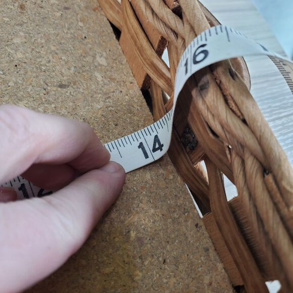 Vintage Pyrex Wicker Casserole Dish 9x13 Carrier leather handles woven Rafia - Picture 2 of 12